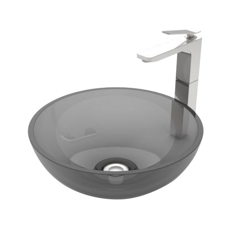 Bacia de bancada transparente cinza