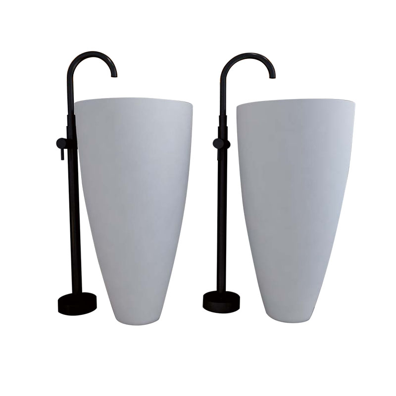 Pares Bacia de lavagem de pedra de mármore branco
