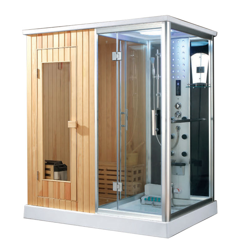 Luxuosa Hidromassagem Sauna a Vapor e Chuveiro com Banheira